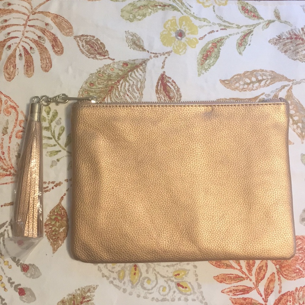 Rose gold clutch purse